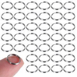 Aeaocvo Pack of 100 Key Rings Silver 10 mm Split Rings Stainless Steel Jewellery Small Rings Jump Rings for Necklaces Bracelets DIY Ornaments