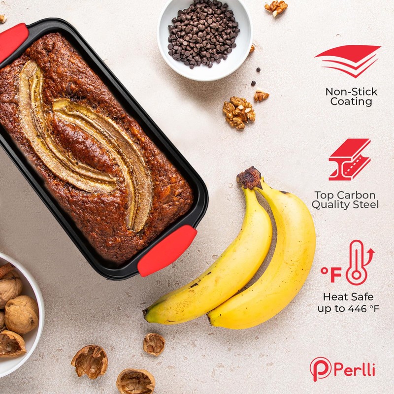 PERLLI Non-Stick 10-Piece Baking Pan Set, BPA-Free Carbon Steel Bakeware