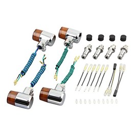 POSH 031591-33 Motorcycle Supplies, 71 Type Turn Signal, Vehicle Set for ZEPHYR1100/RS ('01-'03), ZEPHYR400 ('01-'03), ZRX400II ('01-'03), Plated Body, Orange Lens