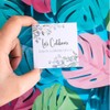 100 x Rustic Botanical 74mm Square Card Drink Tokens: Let's