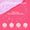 LIONVISON Short Almond Nail Tips Half Cover, 600PCS Extra Short