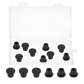MECCANIXITY Silicone Rubber Hole Plug Soft Flexible Stoppers T-Shaped Silicone Plugs with Box for 9-10mm Hole Black 15 Pieces