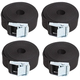 Load Tightening Belt, 16.4 ft (5 m), Load Tightening Band, Luggage Belt, Multi-purpose, Load Tightener, Fastening, Packing, Fixing Band, Earthquake Prevention Goods, Width 1.0 inches (25 mm) Length 16.4 ft (5 m), Set of 4