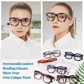 OCCI CHIARI 5.0 Reading Glasses Women Larger Reader 500 for Lady(1.0 1.25 1.5 1.75 2.0 2.25 2.5 2.75 3.0 3.5 4.0 5.0 6.0)