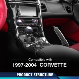 Double Din Radio Center Dash Bezel Kit Carbon Fiber Compatible with Chevy Corvette C5 1997-2004 10407815