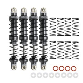 RXZIXYL 4-Pack Front Rear RC Shock Absorber 70mm 80mm 90mm 100mm 110mm 120mm Adjustable Assembled Spring Damper Axial SCX10 Oil Damper for 1/10 RC Crawler Car AXI03007 RBX10 D90 TRX4…