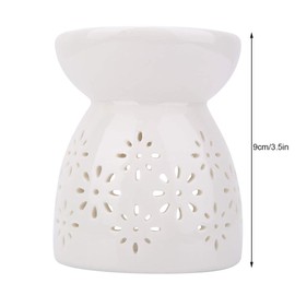 Lámpara de aromaterapia nocturna Quemador de aceite esencial de cerámica Quemador de incienso de aromaterapia con velas, calentador de fusión de cera para dormitorio de oficina hogar[Fower]