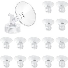 Flange Inserts 13/15/17/18/19/20/21mm 14PC Compatible with Momcozy S12 pro/S9 pro/S9/S10/S12/Medela/TSRETE/Spectra/Bellababy Breast Pumps, Reduce 24mm Tunnel Down to Correct Size