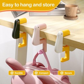 3 Ganchos de Pato, Ajustable para Computadora, Gancho de Mesa Plegable Desmontable, En Forma de Pato, Gancho para Mesa, Soporte para Cartera Bolsa Almacenamiento Y OrganizacióN de La Escuela