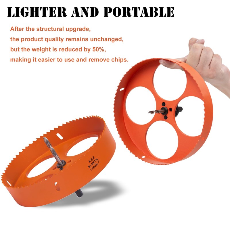 7 Inch Hole Saw with Arbor for Metal Wood Plastic,