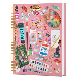 Artist Art Teacher Notebook Gifts for Women — Gifts for Artists Painters Art Teachers Women, Pink Watercolor Painter Artist Spiral Hardcover Journal Notebook Office Supplies 6x8 Inch