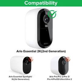 2Pack 25FT Power Cable Compatible with Arlo Essential 2K Outdoor Security Camera (2nd Generation), Flat Charging Cable, Weatherproof Outdoor Power Cord Charging Your Camera Continuously