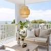 HMVPL Battery Operated Chandelier with Hook, Bamboo Outdoor Battery Operated