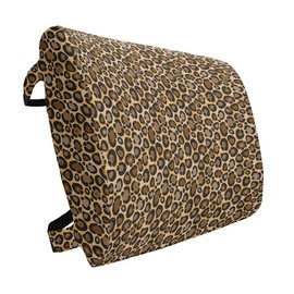 Lunarable Animal Print Lumbar Back Support Pillow, Cartoonish Design Leopard Skin Wild Nature Savannah Fauna Fashion Pattern, High Density Foam for Office Chairs Car Seats, 14" x 13", Multicolor
