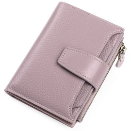 Falan Mule Women's Genuine Leather Wallet, Compact Size, RFID Blocking, 14 Slots, 2 SIM Card Slots, 4 Clear Windows, 1 Side Zipped Pocket, 2 Full-length Bill compartments, 0.44lb