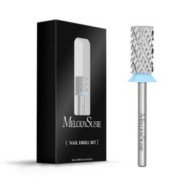 MelodySusie Large Barrel 3/32'' Tungsten Carbide Nail Drill Bit, Fast Remove Acrylic Gel, Cuticle Gel Polishing for Manicure Pedicure, Silver, Series Bit-S, 4XC