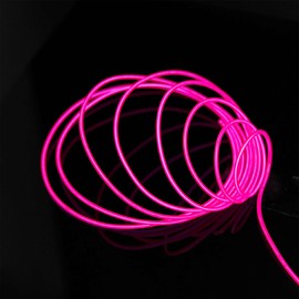 TiTiToo Pink 5m El Wire, Portable Neon Wire Cuttable Glowing Neon Lights for DIY Decoration
