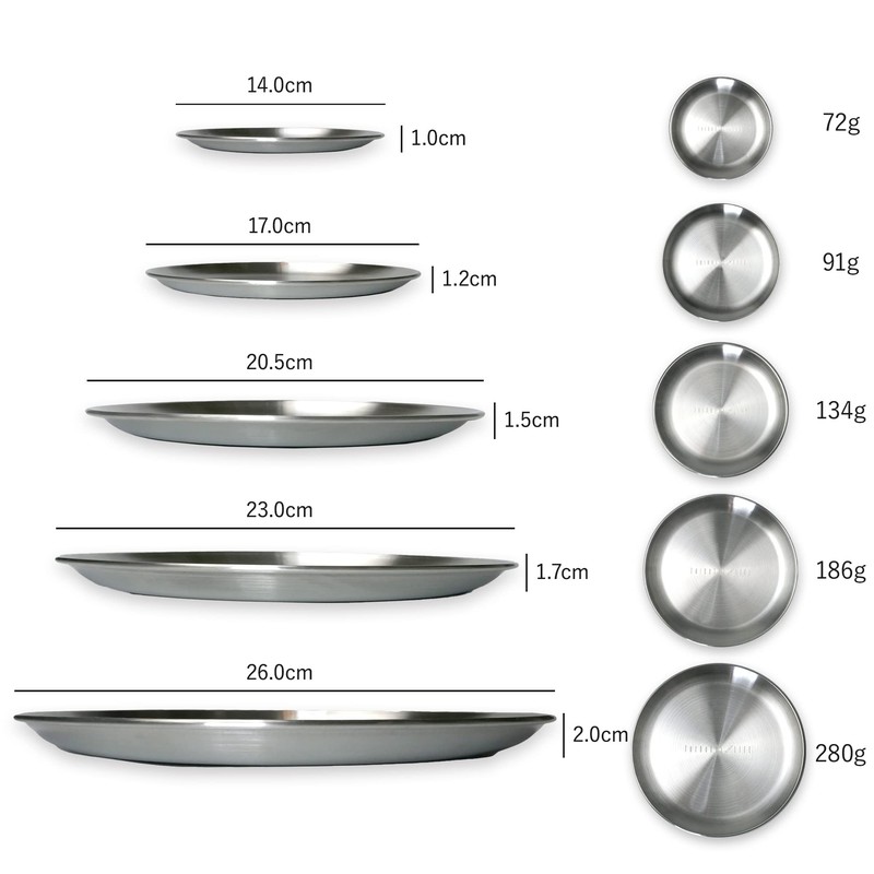 Ciathelife Stainless Steel Tableware Plates, Bowls, Cutlery, Dinnerware Set, Plates,