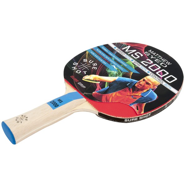 Sure Shot Matthew Syed MS-2000 Table Tennis Bat, 1.0 mm Reversed Rubber