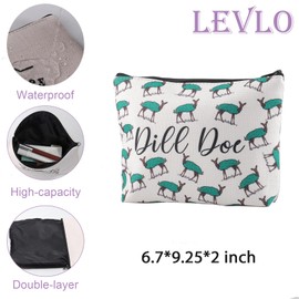 Dill Pickle Doe Lover Gift Deer Pickle Pun Travel Toiletry Bag for Women Christmas Birthday Mother Gift (Dill)