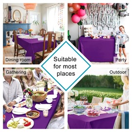 Hiasan Square Tablecloth - Waterproof Washable Polyester Table Cloth for Dining Room Birthday Party Camping, Royal Purple, 30 x 30 Inch