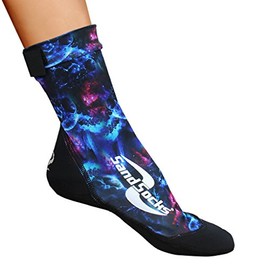 Sand Socks for Beach Soccer, Sand Volleyball and Snorkeling (Nebula, Small)
