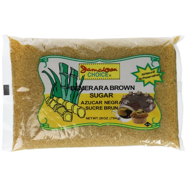 Demerara Brown Sugar - Made From Pure Sugar Cane, Raw Brown Sugar, Product of Mauritius, Kosher | 28 Oz - By Jamaican Choice