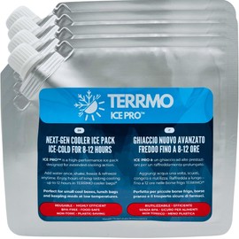 TERRMO Ice Pro™ Premium Small Ice Packs for Lunch Box & Cooler Bag | Long-Lasting Freezer Packs 8–12h | Reusable Gel Cool Packs for Food, Drink, Medication, Breast Milk | 350ml – 19x16cm – 4 Pack