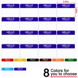 Name Tag，400 pcs Name Tag Stickers, Name Tag Labels,Hello My Name is Name Tags fo Classroom Party Meeting Luggage Clothes (Multicolored, 3 x 2 inch)