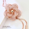 DAZZARRY Women's Lariet Rose Flower Long Necklace Elegant Accessory Present