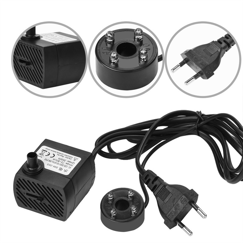 Ultra Quiet Submersible Water Pump with LED Light Fish Pond