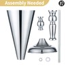 2 Pcs/Set Tabletop Silver Metal Wedding Flower Trumpet Vase Table