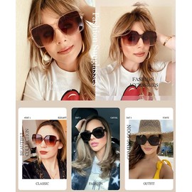 Dollger Oversized Sunglasses for Women Large Frame Square Sunglasses 100% UV Protection Pink Frame/Pink Lens