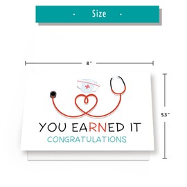 VvOoOvV Lovely Nurse Graduation Card for Her, RN Graduation Gifts for Nurses, Funny Nursing School Graduate Card for Girls, Nursing Degree Grad Card, Congratulation Card for New Registered Nurse