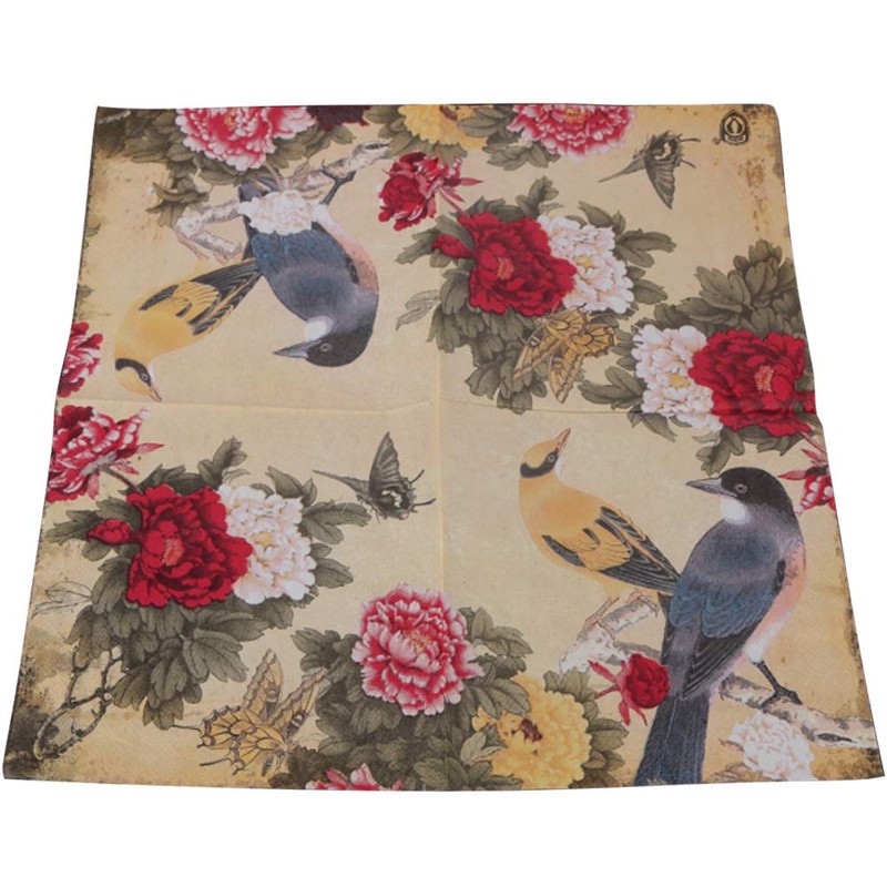 Decorative Disposable Napkins Floral Pattern Birds Printing Decoupage Paper For