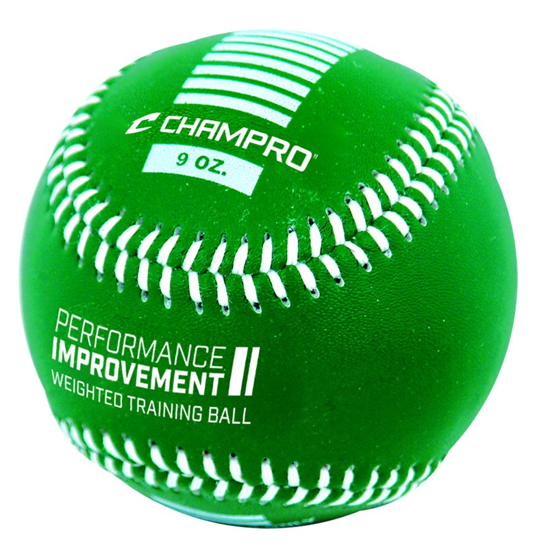 Champro Basic Weighted Training Baseball (Red/Maroon/Green, 9-Inch)