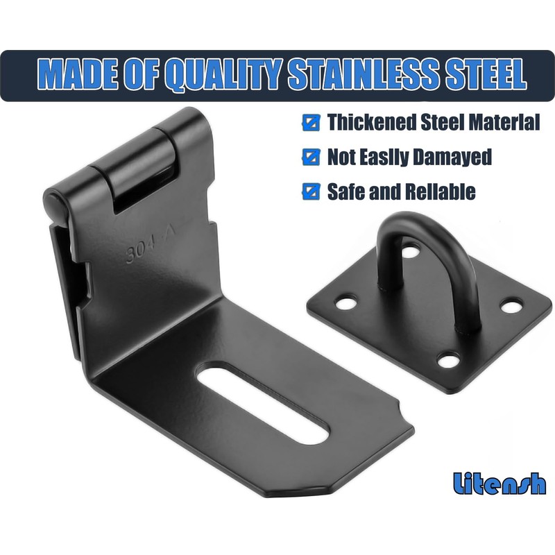 Litensh 4 Inch 90° Right Angle Stainless Steel Door Locks