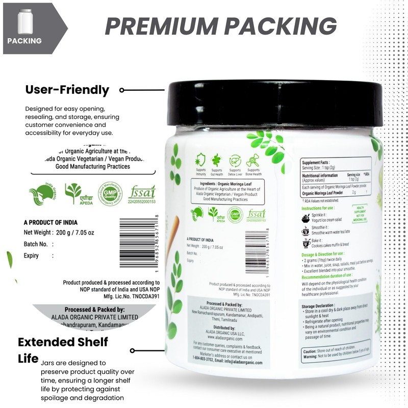 ALADA ORGANIC Moringa - Moringa Powder Single Garden Premium 100%