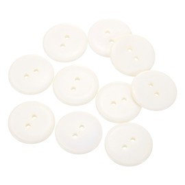 HARFINGTON 10 botones de costura de resina, 30 mm (1 3/16 pulgadas), 2 agujeros redondos para manualidades, para chamarra, decoración de día festivo, color beige