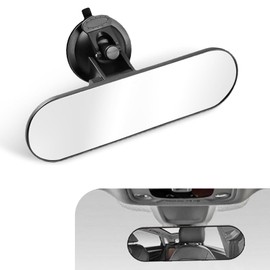 yorpyep Rearview Mirror, Enlarged and Widened Adjustable Angle Wide-angle Vision Mirror, Anti-glare HD Glass Multi-function Rear Seat Observation Parts with Suction Cup, for Most Cars (White)