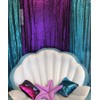 Purple Sequin Backdrop Curtains, 2 Panels Purple Sequin Backdrop, 2FTx8FT