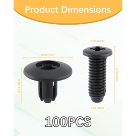 JUKOTA 100 Stück 6 mm Spreiznieten Kunststoff,Kotflügel Mieten,Befestigungsclips Auto Clips,Auto Befestigung Clips,Kunststoffniete Befestigungssatz Clips für Auto,Stoßfänger-Verstärkungsclips