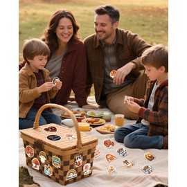 100 Pcs Fall Stickers – Maple Leaf, Pumpkin, and Thanksgiving Autumn Designs for Water Bottle, Laptop, Scrapbook, Cute Fall Party Favors & Decorations for Kids Teens Adults