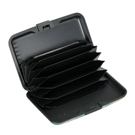 ELFISH Mini RFID Aluminum Wallet Credit Cards Holder Business Card Case Metal ID Case for Men Women(White peony)