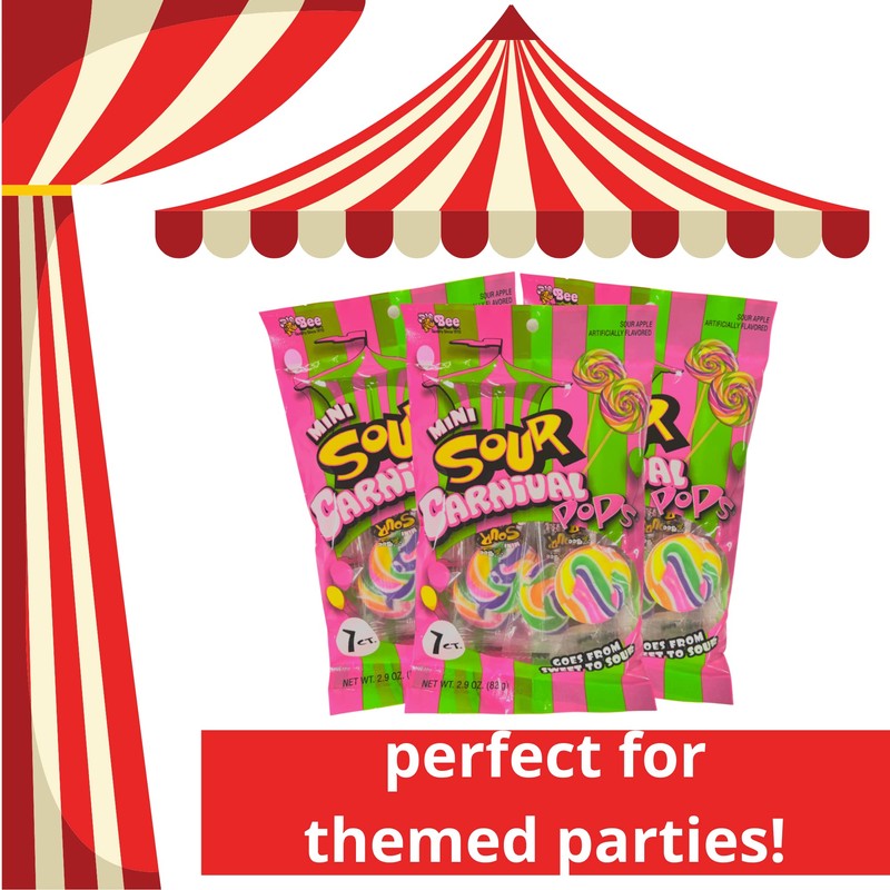 Needzo Mini Carnival Lollipop Packs, Shareable Individually Wrapped Traditional Multi