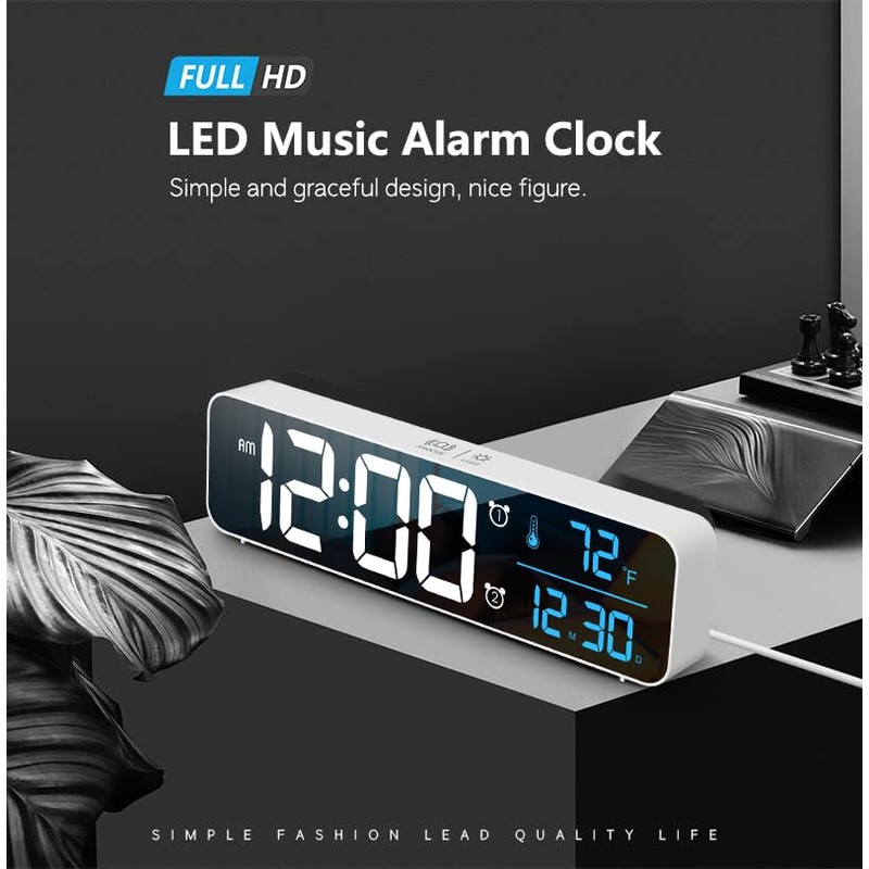 Digital Clock, Clock for Bedroom, Clocks for Living Room Decor,