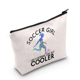 Soccer Girl Like A Normal Girl But Cooler Cosmetic Bag Love Soccer Girl Makeup Bag Soccer Player Gift Football Gift (U.Soccer Girl), U.soccer Girl