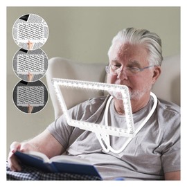 NZQXJXZ 5X Hands Free Magnifying Glass with Light and Stand 43 Ultra-Bright LED, Lighted Magnifying Glass, Full Page Magnifier for Reading, Small Print, Senior, Low Vision