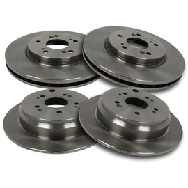 BRAKEUS 5 Lugs Front Rear Brake Rotors Kits Replacement For Acura RDX 2007-2012,For Honda CR-V 2007-2016