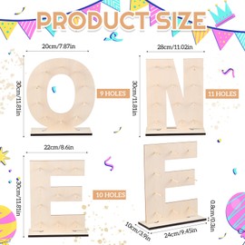 Colingmill Colingmill One Letter Donut Stand Wooden Stand Display Donut Display Board Wall Holder Board for Wedding Birthday Party Anniversary Valentine Festival Dessert Table Decor